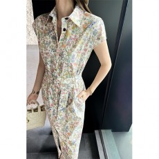 [홍콩명품,Christian Dior] 디올 25SS 로고 여성 플라워 패턴 반팔 셔츠 원피스, BM21953, MC, 레플리카의류,미러급사이트