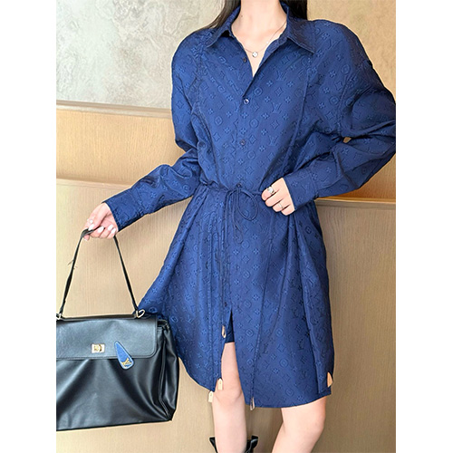 [홍콩명품.LOUIS VUITTON] 루이비통 25SS 로고 여성 모노그램 셔츠 원피스 (2컬러), BM21991, MC, 레플리카의류,미러급사이트