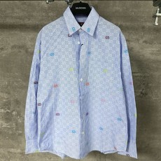 [홍콩명품.Gucci] 구찌 25SS 로고 GG수프림 남방 셔츠 (스카이블루), BM22034, KK, 레플리카의류,미러급사이트