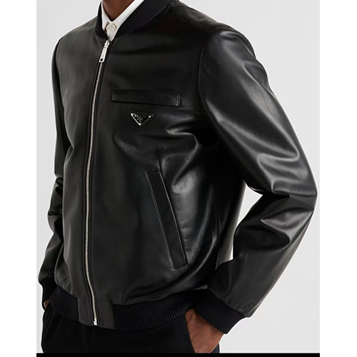 [홍콩명품,PRADA] 프라다 25SS 삼각로고 레더 램스킨가죽 양면 자켓 (블랙), BM22052, TOM, 레플리카의류,미러급사이트