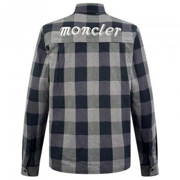 [홍콩명품.MONCLER] 몽클레어 25SS 로고 Mercedes Benz 콜라보 체크패턴 울 남방 셔츠 (그레이), BM22098, KK, 레플리카의류,미러급사이트