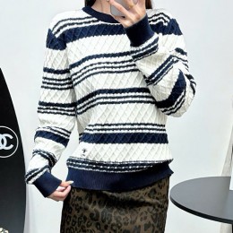 [홍콩명품,Christian Dior] 디올 25SS 로고 여성 스트라이프 니트 스웨터 (화이트), BM22150, JL, 레플리카의류,미러급사이트