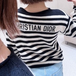 [가격문의][홍콩명품,Christian Dior] 디올 25SS 로고 여성 스트라이프 니트 스웨터 (화이트), BM22172, JL, 레플리카의류,미러급사이트