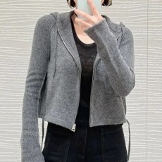 [홍콩명품,Christian Dior] 디올 25SS 로고 여성 니트 후드 집업 자켓 (그레이), BM22182, JL, 레플리카의류,미러급사이트