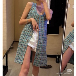 [가격문의][홍콩명품.CHANEL] 샤넬 25SS 로고 패턴 여성 탑 원피스 (스카이블루), BM22185, SS, 레플리카의류,미러급사이트