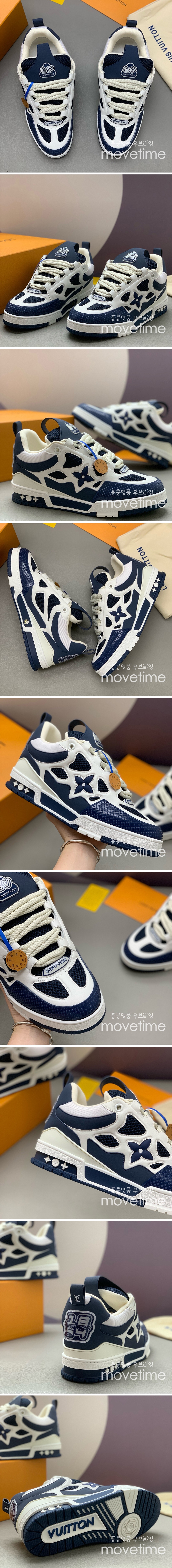 [홍콩명품.LOUIS VUITTON] 루이비통 25SS 로고 SKATE 스니커즈 운동화 (네이비-화이트), SE5470, PMD, 명품스니커즈,운동화,구두,로퍼,하이탑,신발