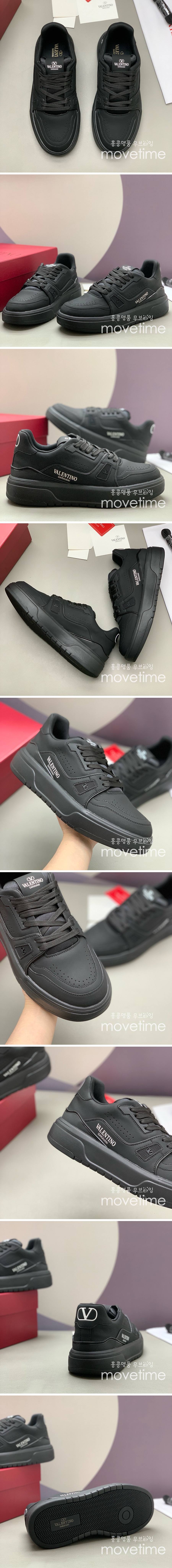 [홍콩명품.Valentino] 발렌티노 25SS 로고 남여 레더 가죽 스니커즈 운동화 (블랙), SE5472, PMD, 명품스니커즈,운동화,구두,로퍼,하이탑,신발