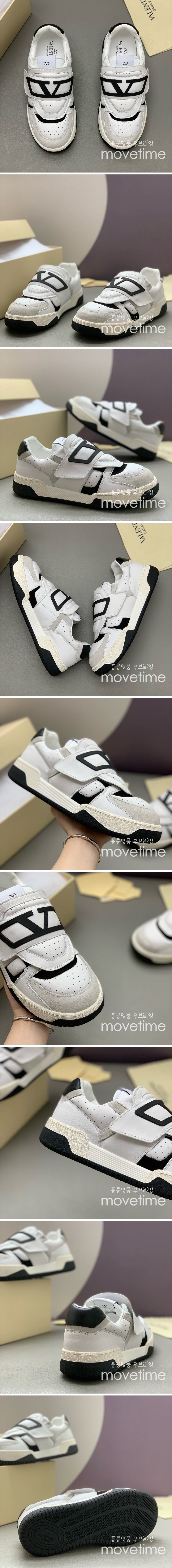 [홍콩명품.Valentino] 발렌티노 25SS 로고 남여 레더 가죽 스니커즈 운동화 (화이트-블랙), SE5475, PMD, 명품스니커즈,운동화,구두,로퍼,하이탑,신발