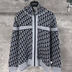 [홍콩명품,Christian Dior] 디올 25SS 로고 오블리크 니트 후드 집업 자켓 (그레이), BM22297, KK, 레플리카의류,미러급사이트