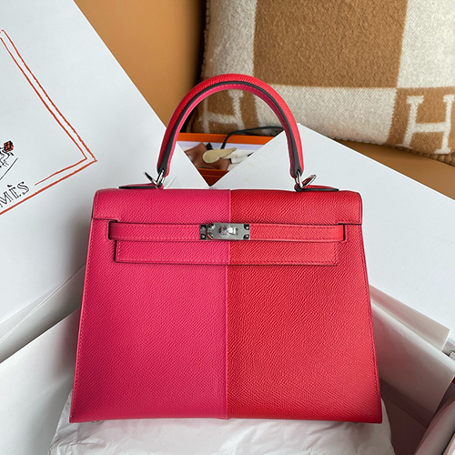 [홍콩명품.Hermes] 에르메스 25SS 로고 Kelly 25 토트백 핸드백 (래드-은장), BGM5206, 홍콩명품가방,명품쇼핑몰,크로스백,핸드백,구매대행