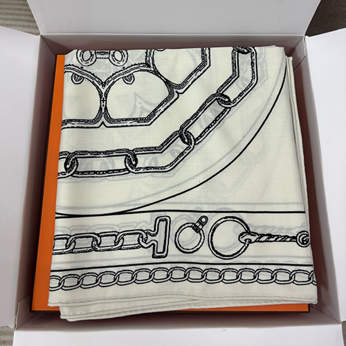 [홍콩명품.Hermes] 에르메스 25SS 로고 패턴 실크 스카프 머플러 (아이보리), ET3132, 홍콩명품의류,구매대행,온라인명품