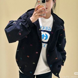 [홍콩명품.Gucci] 구찌 25SS 로고 GG수프림 후드 윈드브레이커 자켓 (블랙), BM22543, KB, 레플리카의류,미러급사이트