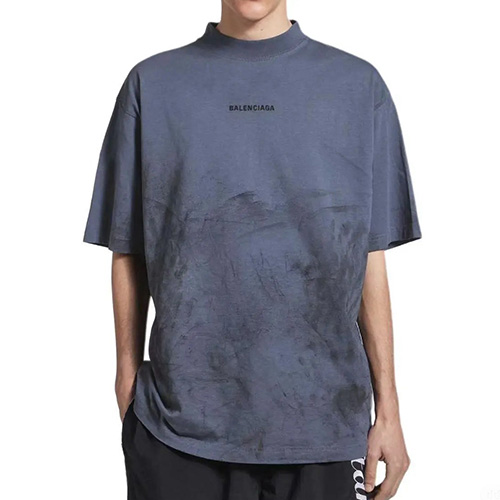 [홍콩명품.BALENCIAGA] 발렌시아가 25SS 로고 자수 반팔 티셔츠 (블루), BM22554, KB, 레플리카의류,미러급사이트