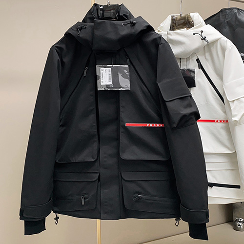 [홍콩명품,PRADA] 프라다 25SS 로고 다운패딩 후드 파카 자켓 (2컬러), BM22665, KSM, 레플리카의류,미러급사이트