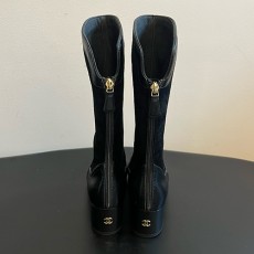 [홍콩명품.CHANEL] 샤넬 25SS 로고 여성 레더 가죽 구두 부츠 (블랙), SE5523, GHS, 명품스니커즈,운동화,구두,로퍼,하이탑,신발