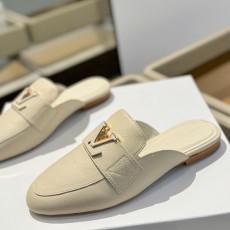 [홍콩명품.LOUIS VUITTON] 루이비통 25SS 로고 여성 레더 가죽 뮬 슬리퍼 (아이보리), SE5537, GHS, 명품스니커즈,운동화,구두,로퍼,하이탑,신발