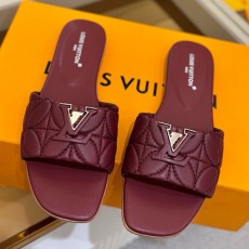 [홍콩명품.LOUIS VUITTON] 루이비통 25SS 로고 여성 레더 가죽 슬리퍼 (와인), SE5543, GHS, 명품스니커즈,운동화,구두,로퍼,하이탑,신발