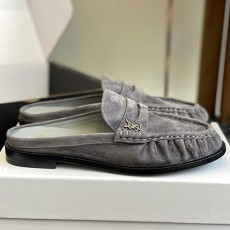 [홍콩명품.YSL] 입생로랑 25SS 로고 여성 레더 가죽 뮬 슬리퍼 (그레이), SE5549, GHS, 명품스니커즈,운동화,구두,로퍼,하이탑,신발