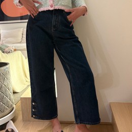 [홍콩명품.CHANEL] 샤넬 25SS 로고 여성 오버핏 데님 팬츠 진 청바지, BM22706, TBG, 레플리카의류,미러급사이트