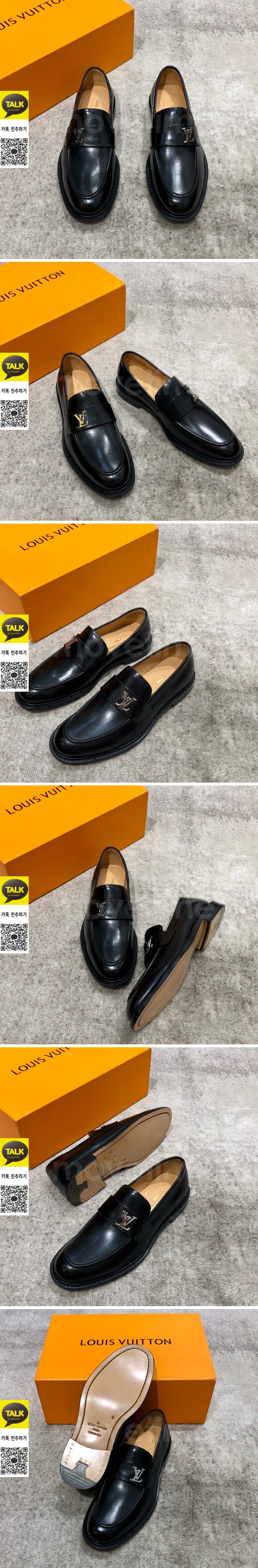 [홍콩명품.LOUIS VUITTON] 루이비통 25SS 로고 레더 가죽 로퍼 구두 (블랙), SE5636, S3, 명품스니커즈,운동화,구두,로퍼,하이탑,신발