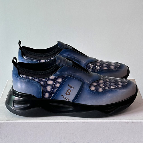 [홍콩명품.BERLUTI] 벨루티 25SS 로고 레더 가죽 스니커즈 운동화 (블루), SE5644, S3, 명품스니커즈,운동화,구두,로퍼,하이탑,신발