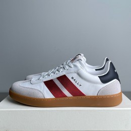 [홍콩명품.BALLY] 발리 25SS 로고 레더 가죽 스니커즈 운동화 (화이트-레드), SE5672, S3, 명품스니커즈,운동화,구두,로퍼,하이탑,신발