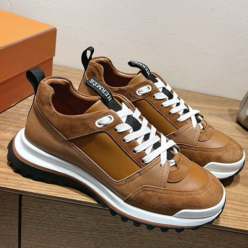 [홍콩명품.Hermes] 에르메스 25SS 로고 남여 레더 가죽 스니커즈 운동화 (브라운), SE5688, S3, 명품스니커즈,운동화,구두,로퍼,하이탑,신발