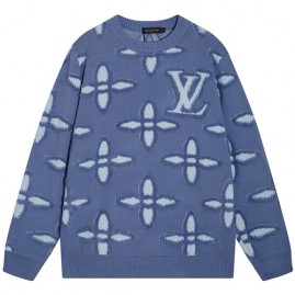 [가격문의][홍콩명품.LOUIS VUITTON] 루이비통 25SS 로고 모노그램 캐시미어 니트 스웨터 (블루), BM22766, S1F, 레플리카의류,미러급사이트