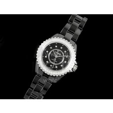 [홍콩명품.CHANEL] 샤넬 J13 33mm 다이아몬드 베젤 블랙 세라믹 블랙 다이얼 여자시계 여성용