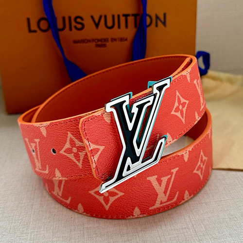 [홍콩명품.LOUIS VUITTON] 루이비통 25SS 로고 모노그램 Initiales 레더 가죽 리버서블 벨트 (오렌지), 4.0cm, BT1449, 명품레플리카,인터넷쇼핑몰,남자명품,해외직구