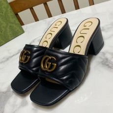 [홍콩명품.Gucci] 구찌 25SS 로고 여성 레더 가죽 6.5cm 굽 샌들 슬리퍼 (3컬러), SE5712, GHS, 명품스니커즈,운동화,구두,로퍼,하이탑,신발