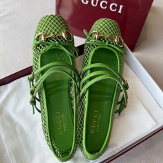 [홍콩명품.Gucci] 구찌 25SS 로고 여성 레더 가죽 단화 샌들 (그린), SE5716, GHS, 명품스니커즈,운동화,구두,로퍼,하이탑,신발