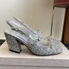 [홍콩명품.JIMMY CHOO] 지미츄 25SS 로고 여성 레더 가죽 7.5cm 굽 구두 샌들 (2컬러), SE5718, GHS, 명품스니커즈,운동화,구두,로퍼,하이탑,신발