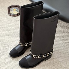 [홍콩명품.CHANEL] 샤넬 25SS 로고 여성 레더 가죽 3cm 굽 구두 부츠 (블랙), SE5747, GHS, 명품스니커즈,운동화,구두,로퍼,하이탑,신발