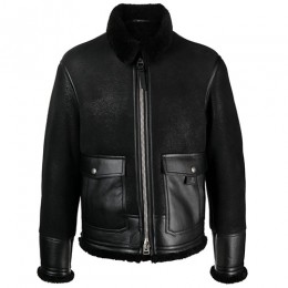 [홍콩명품.TOM FORD] 톰포드 25SS 로고 시어링 레더 가죽 자켓 (블랙), BM22827, TOM, 레플리카의류,미러급사이트