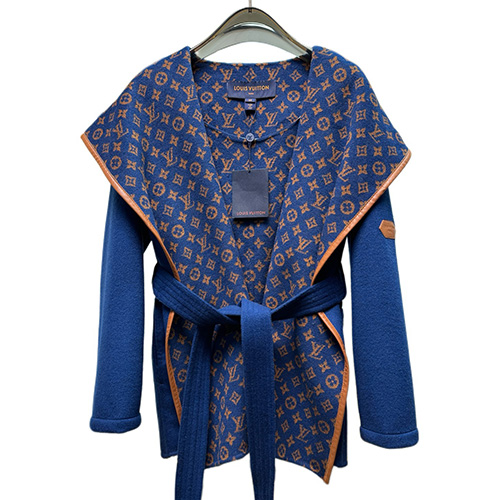 [홍콩명품.LOUIS VUITTON] 루이비통 25SS 로고 여성 모노그램 캐시미어 쇼트 코트 자켓 (블루), BM22865, TOM, 레플리카의류,미러급사이트