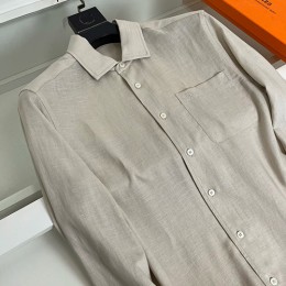 [홍콩명품.Hermes] 에르메스 25SS 로고 자수 린넨 남방 셔츠 (2컬러), BM22907, G5, 레플리카의류,미러급사이트