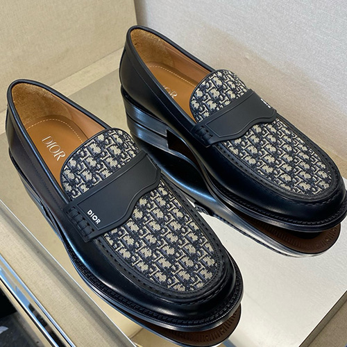 [홍콩명품,Christian Dior] 디올 25SS 로고 오블리크 레더 가죽 로퍼 구두 (2컬러), SE5794, S2, 명품스니커즈,운동화,구두,로퍼,하이탑,신발