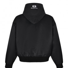 [홍콩명품.BALENCIAGA] 발렌시아가 25SS 로고 나일론 후드 집업 자켓 (블랙), BM23128, JL, 레플리카의류,미러급사이트