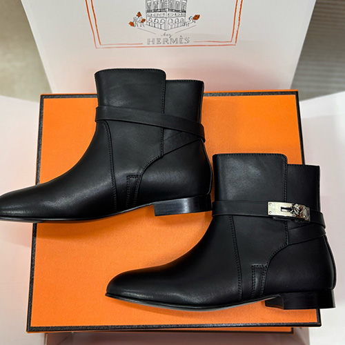 [홍콩명품.Hermes] 에르메스 25SS 로고 여성 KELLY 레더 가죽 구두 부츠 (블랙-은장), SE5810, 명품스니커즈,운동화,구두,로퍼,하이탑,신발