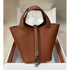 [홍콩명품.Hermes] 에르메스 25SS 로고 PICOTIN 22 토트백 핸드백 (브라운-은장), BGM5294, 홍콩명품가방,명품쇼핑몰,크로스백,핸드백,구매대행
