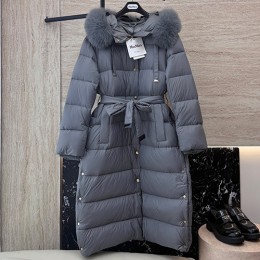 [홍콩명품. MAXMARA] 막스마라 25SS 로고 여성 폭스퍼 후드 구스다운 롱 패딩 자켓 (2컬러), BM23211, KSM, 레플리카의류,미러급사이트