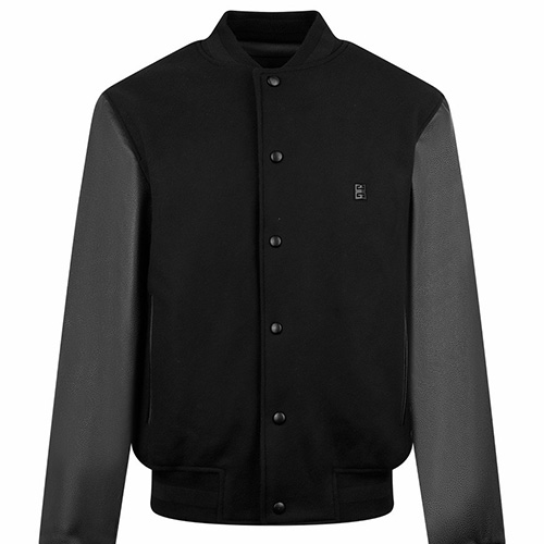 [홍콩명품.GIVENCHY] 지방시 25SS 로고 캐시미어 레더 가죽 레이어드 봄버 자켓 (블랙), BM23368, JL, 레플리카의류,미러급사이트