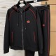 [홍콩명품.Gucci] 구찌 25SS 로고 자수 트레이닝 후드 집업 자켓 + 조거 팬츠 바지 상하의 세트 (블랙), BM23370, G5, 레플리카의류,미러급사이트
