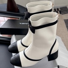 [홍콩명품.CHANEL] 샤넬 25SS 로고 여성 레더 가죽 굽 구두 부츠 (3컬러), SE5827, GHS, 명품스니커즈,운동화,구두,로퍼,하이탑,신발