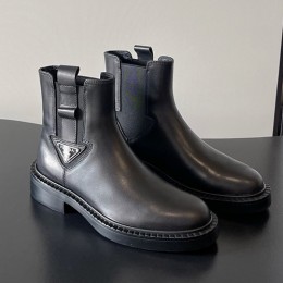 [홍콩명품,PRADA] 프라다 25SS 삼각로고 여성 레더 가죽 구두 부츠 (블랙), SE5839, GHS, 명품스니커즈,운동화,구두,로퍼,하이탑,신발