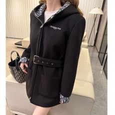 [홍콩명품,Christian Dior] 디올 25SS 로고 여성 오블리크 후드 코트 자켓 (블랙), BM23469, MC, 레플리카의류,미러급사이트
