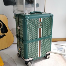 [홍콩명품,GOYARD] 고야드 25SS 로고 레더 가죽 캐리어 (그린), CR160, NNT, 명품레플리카, 캐리어, 여행가방 투어