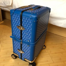 [홍콩명품,GOYARD] 고야드 25SS 로고 레더 가죽 캐리어 (블루), CR163, NNT, 명품레플리카, 캐리어, 여행가방 투어