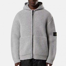[홍콩명품.Stone Island] 스톤아일랜드 25SS 로고 탈부착 니트 후드 집업 자켓 (2컬러), BM23494, ST1, 레플리카의류,미러급사이트